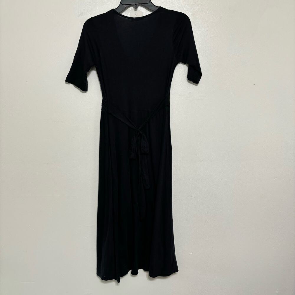 Comune Colbert Black Faux Wrap Dress Short Sleeve NWT XS